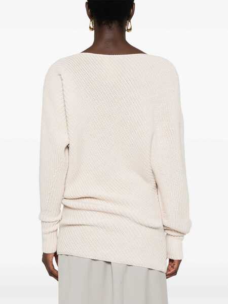 Pulovere Philosophy Philosophy Di Lorenzo Serafini One-Shoulder Sweater Beige Femei (BM 14922997) 4