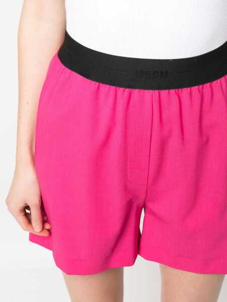 Pantaloni casual MSGM Msgm Wool Bermuda Shorts Purple Femei (BM 14931916) 5