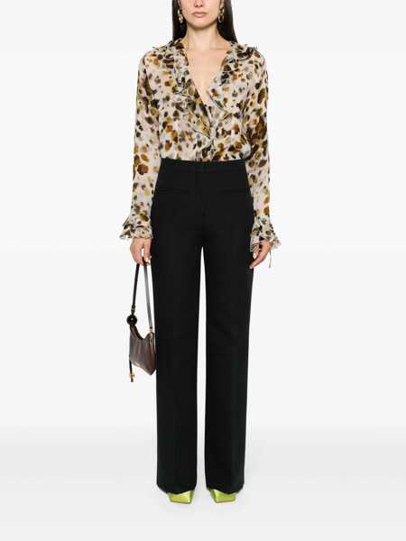 Pantaloni casual MSGM Msgm Crpe Tailored Trousers Black Femei (BM 14932258) 2