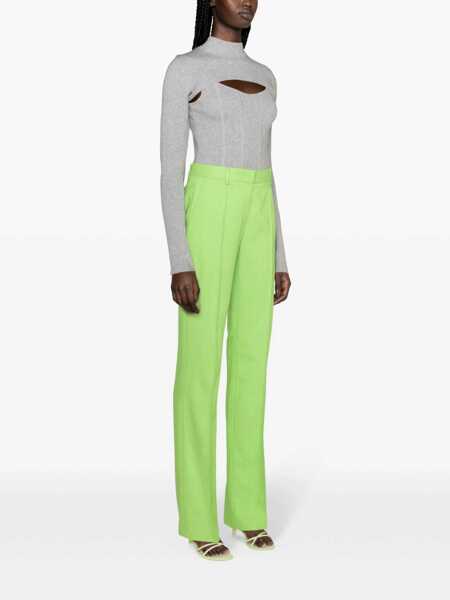 Pantaloni casual MSGM Msgm Flared Viscose Trousers GREEN Femei (BM 14932261) 3