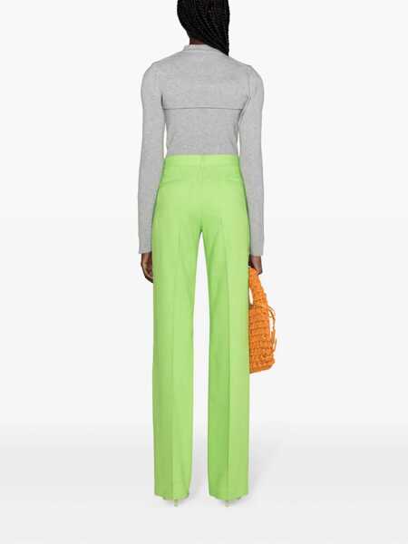 Pantaloni casual MSGM Msgm Flared Viscose Trousers GREEN Femei (BM 14932261) 4