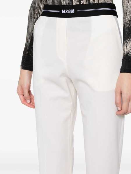 Pantaloni casual MSGM Msgm Wool Trousers Beige Femei (BM 14932267) 5