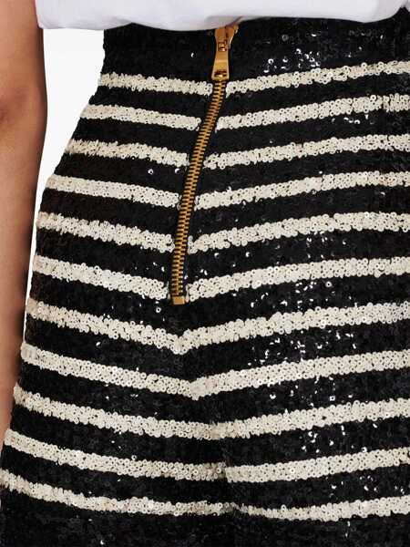 Pantaloni casual Balmain Sequined Shorts Black Femei (BM 14950930) 5