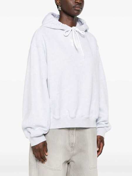 Hanorace Alexander Wang Alexander Wang Essential Terry Hoodie W/Puff Paint Logo LIGHT HEATHER GREY Femei (BM 14951281) 3