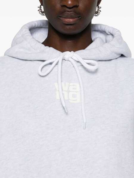 Hanorace Alexander Wang Alexander Wang Essential Terry Hoodie W/Puff Paint Logo LIGHT HEATHER GREY Femei (BM 14951281) 5