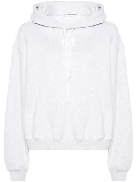 Hanorace Alexander Wang Alexander Wang Essential Terry Hoodie W/Puff Paint Logo LIGHT HEATHER GREY Femei (BM 14951281) 1