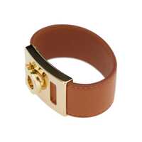 Bratari Dama - Bratari Salvatore Ferragamo Hug Brown Bracelet With Gancini Detail In Smooth Leather Woman BROWN Femei (BM 14953480) - B-mall.ro