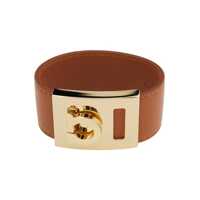 Bratari 'Hug' Brown Bracelet With Gancini Detail In Smooth Leather Woman Femei