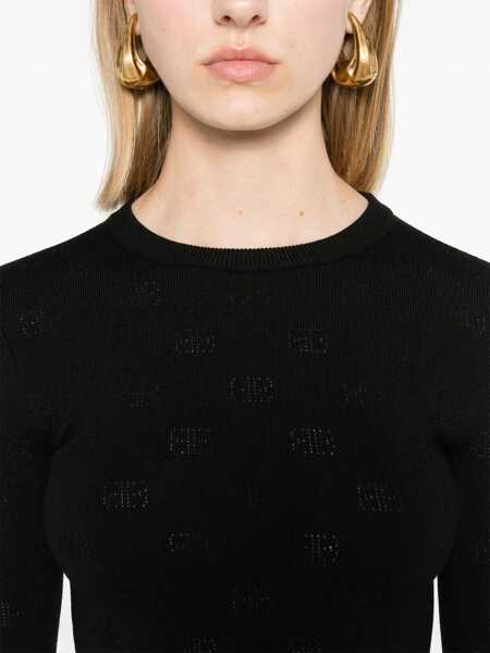 Pulovere Balenciaga Balenciaga Open-Knit Wool Top Black Femei (BM 14954161) 5