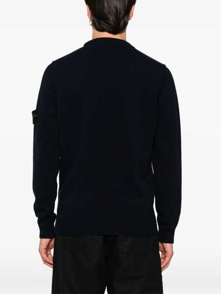 Pulovere Stone Island Stone Island Wool-Blend Crew-Neck Sweater BLUE Barbati (BM 14955421) 4