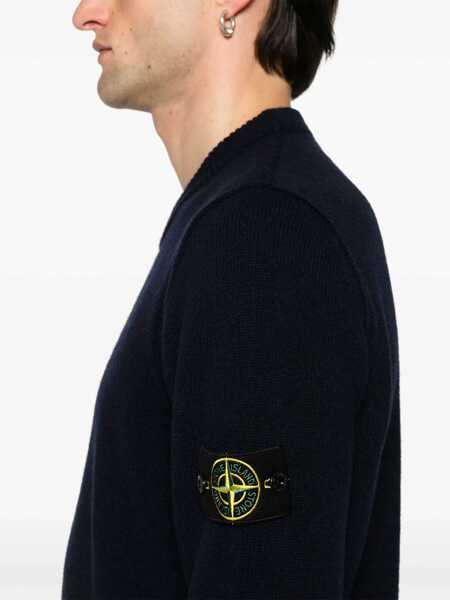 Pulovere Stone Island Stone Island Wool-Blend Crew-Neck Sweater BLUE Barbati (BM 14955421) 5