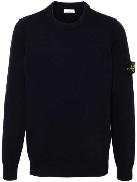 Pulovere Stone Island Stone Island Wool-Blend Crew-Neck Sweater BLUE Barbati (BM 14955421) 1