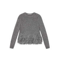 Pulovere Stella McCartney Wool Sweater With Feather Peplum Femei