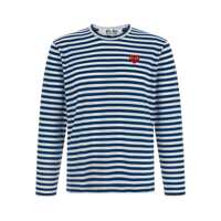 Tricouri Comme Des Garçons Play Logo Patch Stripes T-Shirt Barbati