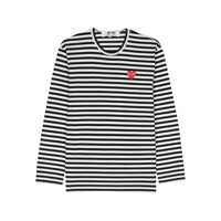 Tricouri Comme Des Garçons Red Heart Striped T-Shirt Femei