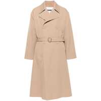 Geci Beige Double Breasted Trench With Belt In Wool Man Barbati