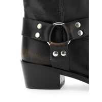 Bocanci Paris Texas Dama - Bocanci Paris Texas Roxy Black Western Style Ankle Boots With Brown Nuances In Leather Woman Black Femei (BM 14973751) - B-mall.ro