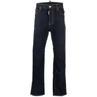 Blugi Blue Jeans With Contrast Stitching And Logo Patch On The Back In Denim Man Barbati