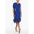 STEPHAN JANSON Asymmetric Paris Silk Dress With Ostrich Feathered Bottom Blue