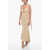 SPORTMAX Silk Cora Midi Dress With Lace-Up Detail Beige