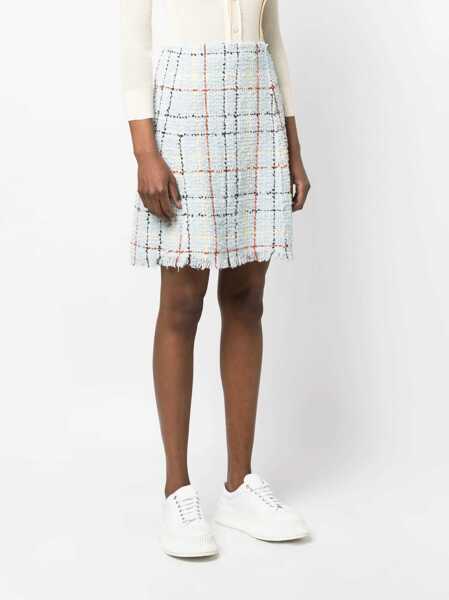 Fuste scurte Marni Tweed A-Line Miniskirt Light Blue Femei (BM 14981389) 3