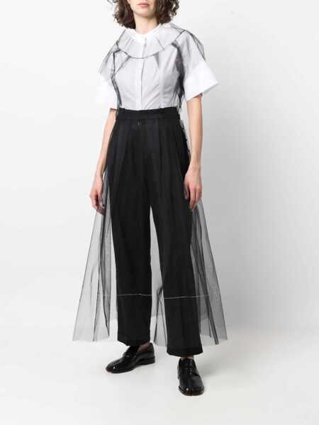 Rochii lungi Maison Margiela Mm1 Tulle Midi Dress With Pleated Design Black Femei (BM 14981539) 2