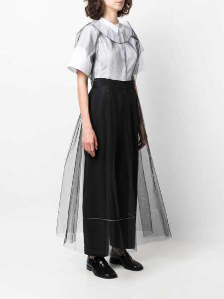 Rochii lungi Maison Margiela Mm1 Tulle Midi Dress With Pleated Design Black Femei (BM 14981539) 3