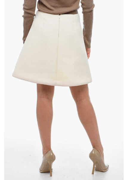 Fuste scurte Neil Barrett Back Zipped Bonded A-Line Miniskirt White Femei (BM 14981557) 2