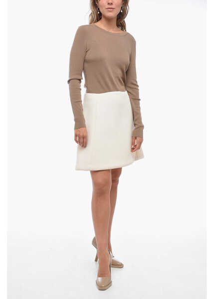 Fuste scurte Neil Barrett Back Zipped Bonded A-Line Miniskirt White Femei (BM 14981557) 4