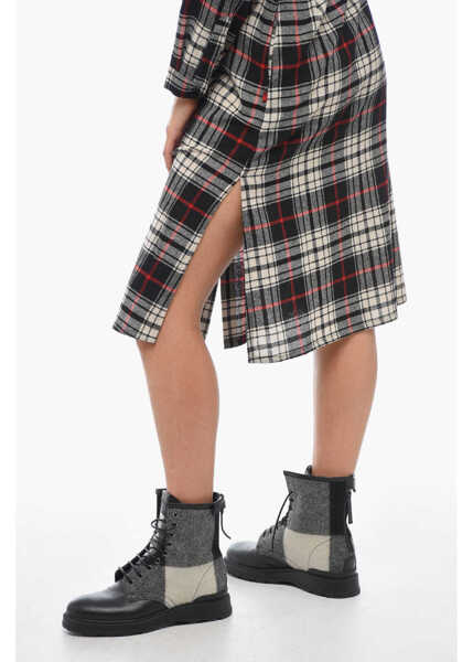 Rochii lungi Woolrich Wool Blend Heritage Gauze Shirtdress With Belt Multicolor Femei (BM 14981569) 4