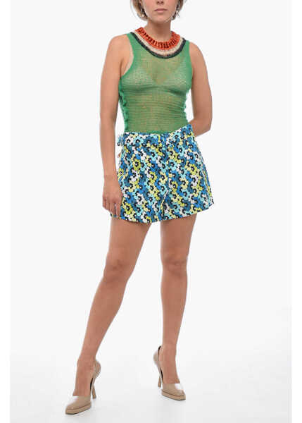 Pantaloni scurti Michael Kors Canapa Shorts With Floral Pattern Multicolor Femei (BM 14981608) 4