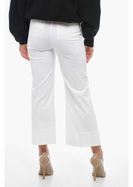Pantaloni casual QL2 Wide-Leg Melody Chinos Pants With Hidden Closure White Femei (BM 14981620) 2