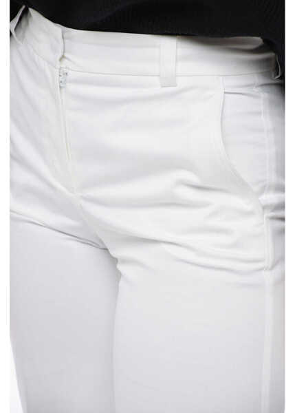 Pantaloni casual QL2 Wide-Leg Melody Chinos Pants With Hidden Closure White Femei (BM 14981620) 3