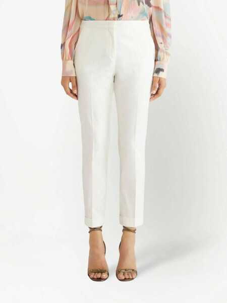 Pantaloni office ETRO Jacquard Pleated Pants White Femei (BM 14981758) 3