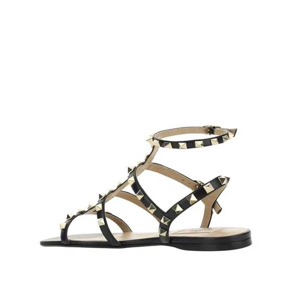 Sandale Valentino Garavani Valentino Garavani Rockstud Leather Sandals Black Femei (BM 14981971) 3