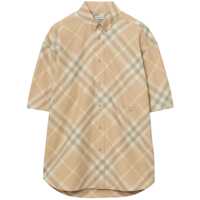 Camasi Burberry Logo Embroidery Check Shirt Barbati