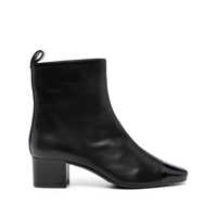 Bocanci Carel Paris Black Lamb/Patent Leather Boo Shoes Femei