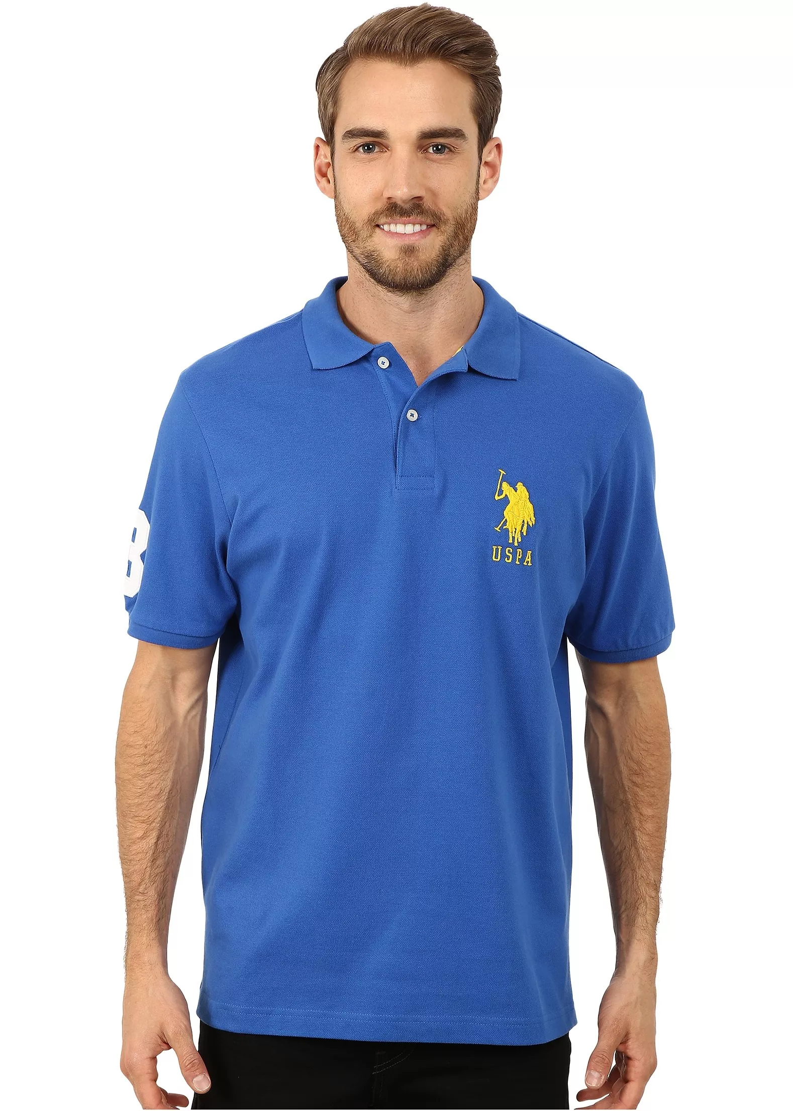 Tricou U.S. POLO ASSN. Solid Pique Polo China Blue