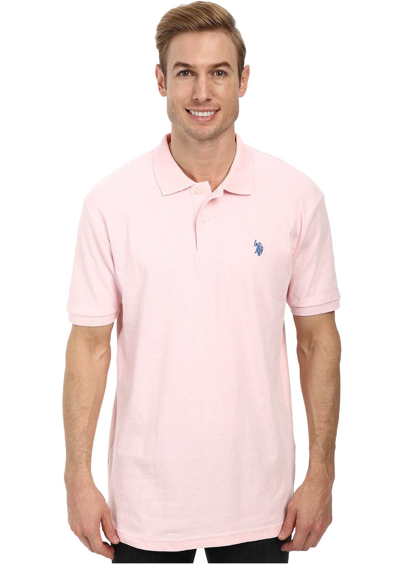 U.S. POLO ASSN. Solid Interlock Polo Pink Champagne Heather