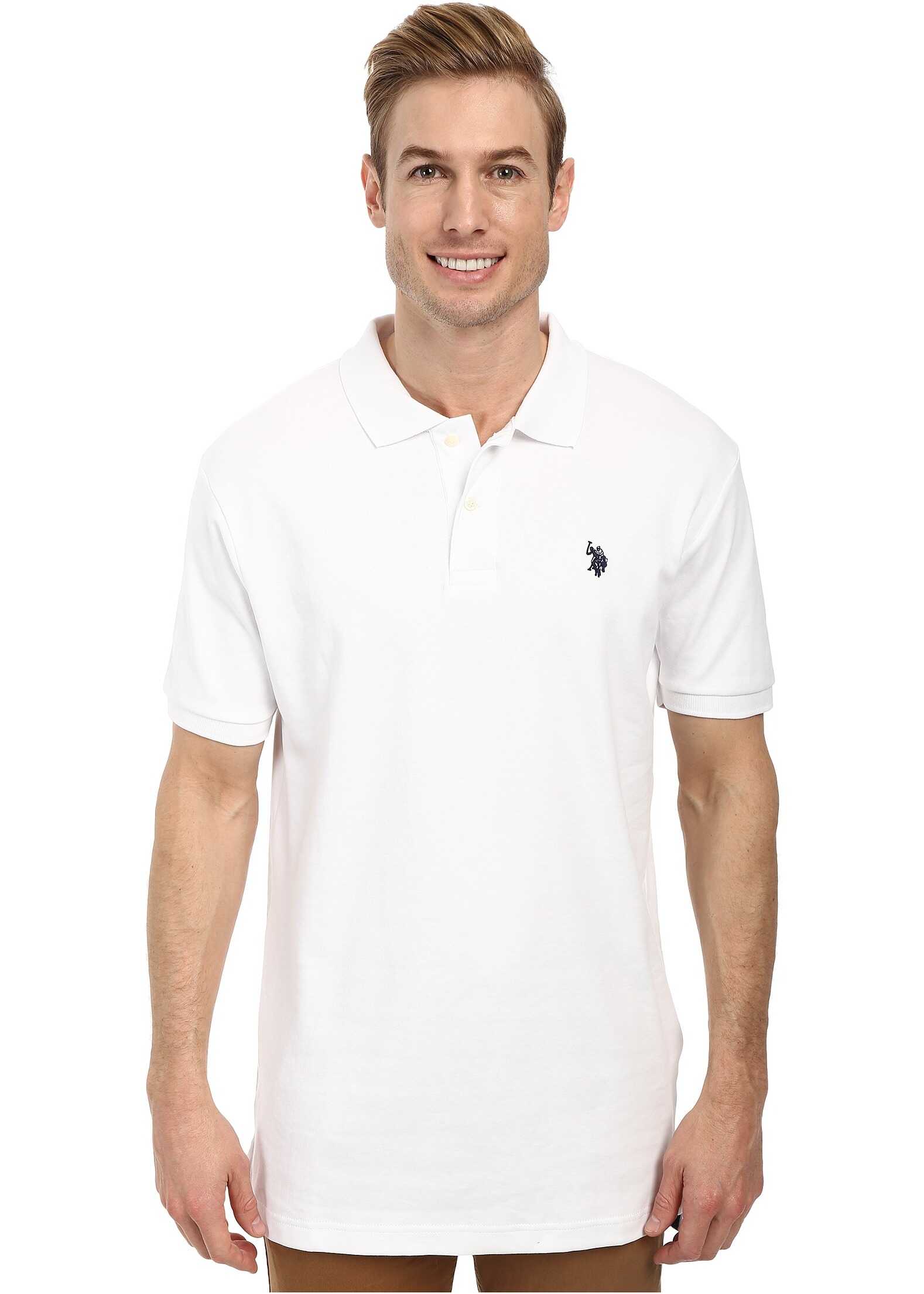 Tricou U.S. POLO ASSN. Solid Interlock Polo White