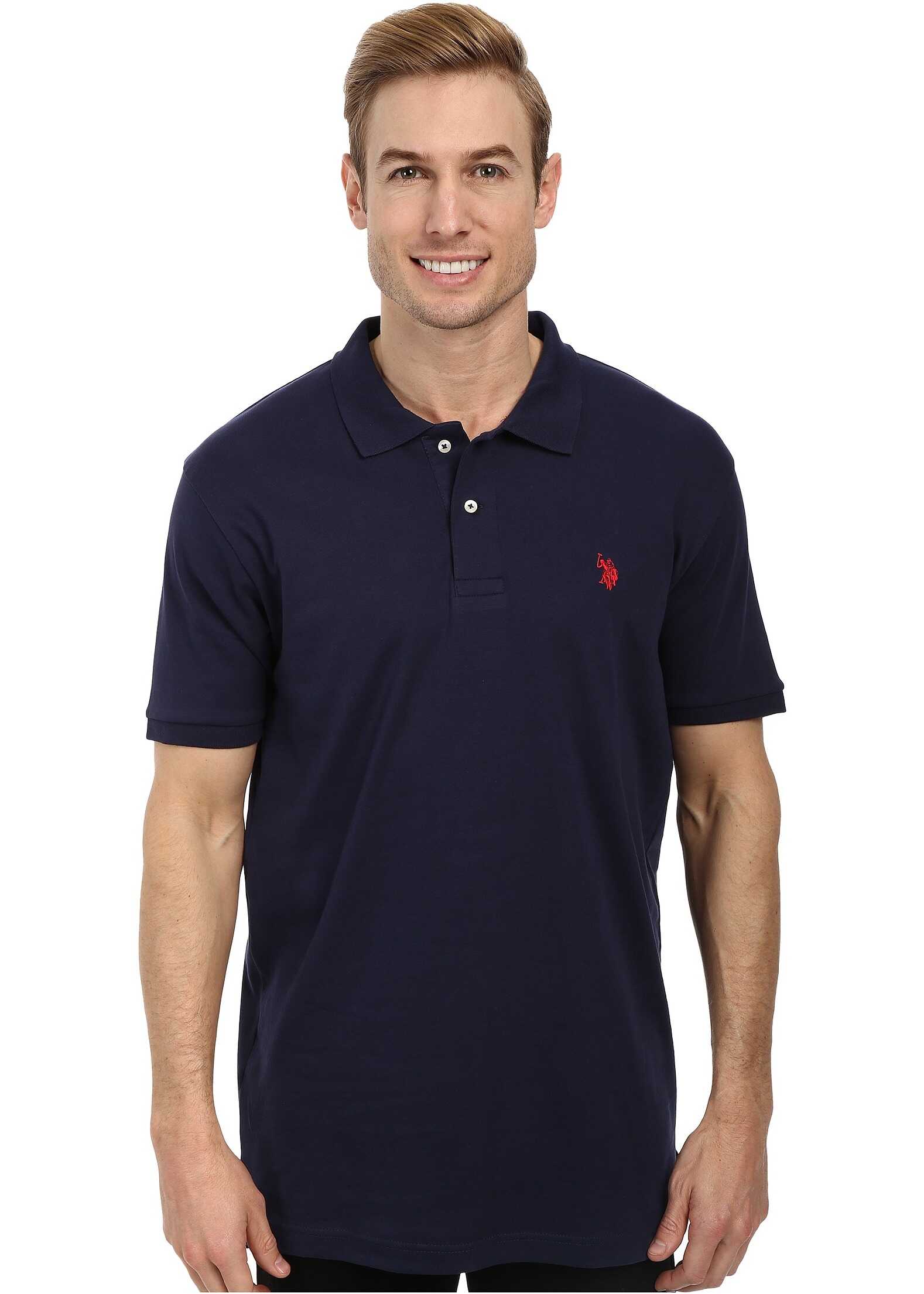 Tricou U.S. POLO ASSN. Solid Interlock Polo Classic Navy