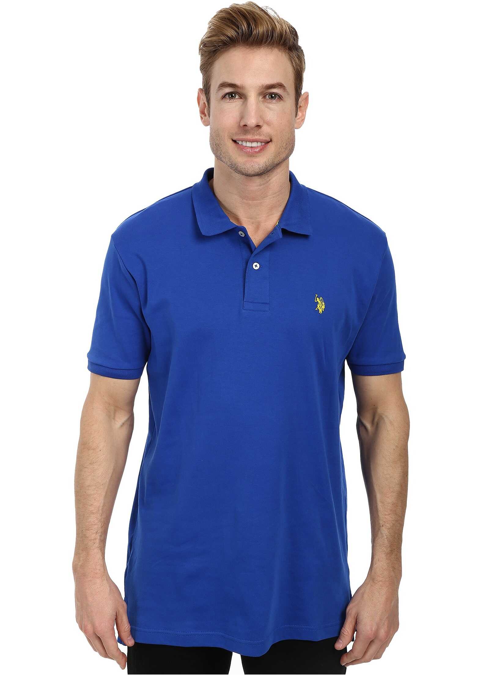 Tricou U.S. POLO ASSN. Solid Interlock Polo Cobalt Blue