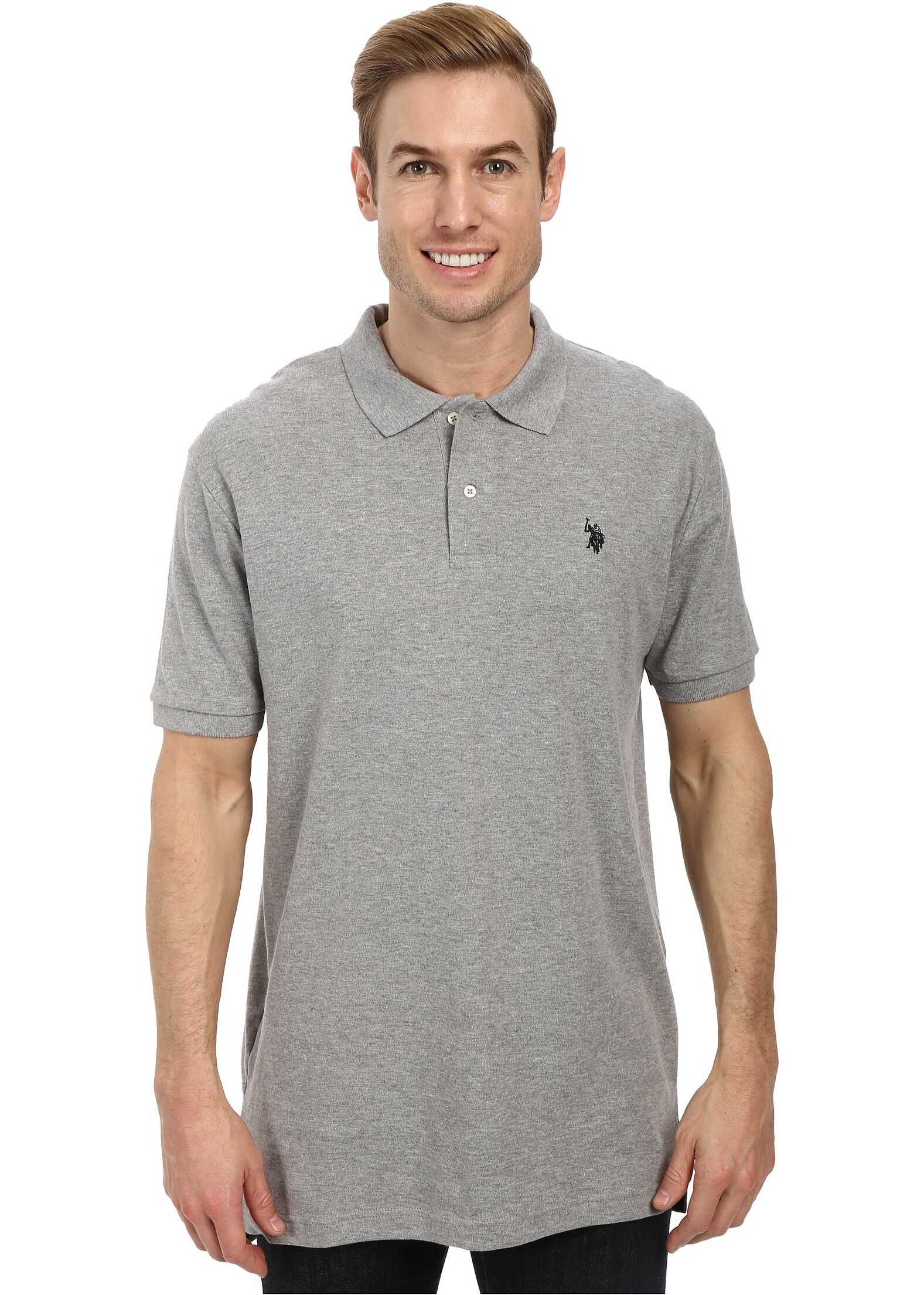 Tricou U.S. POLO ASSN. Solid Interlock Polo Heather Gray