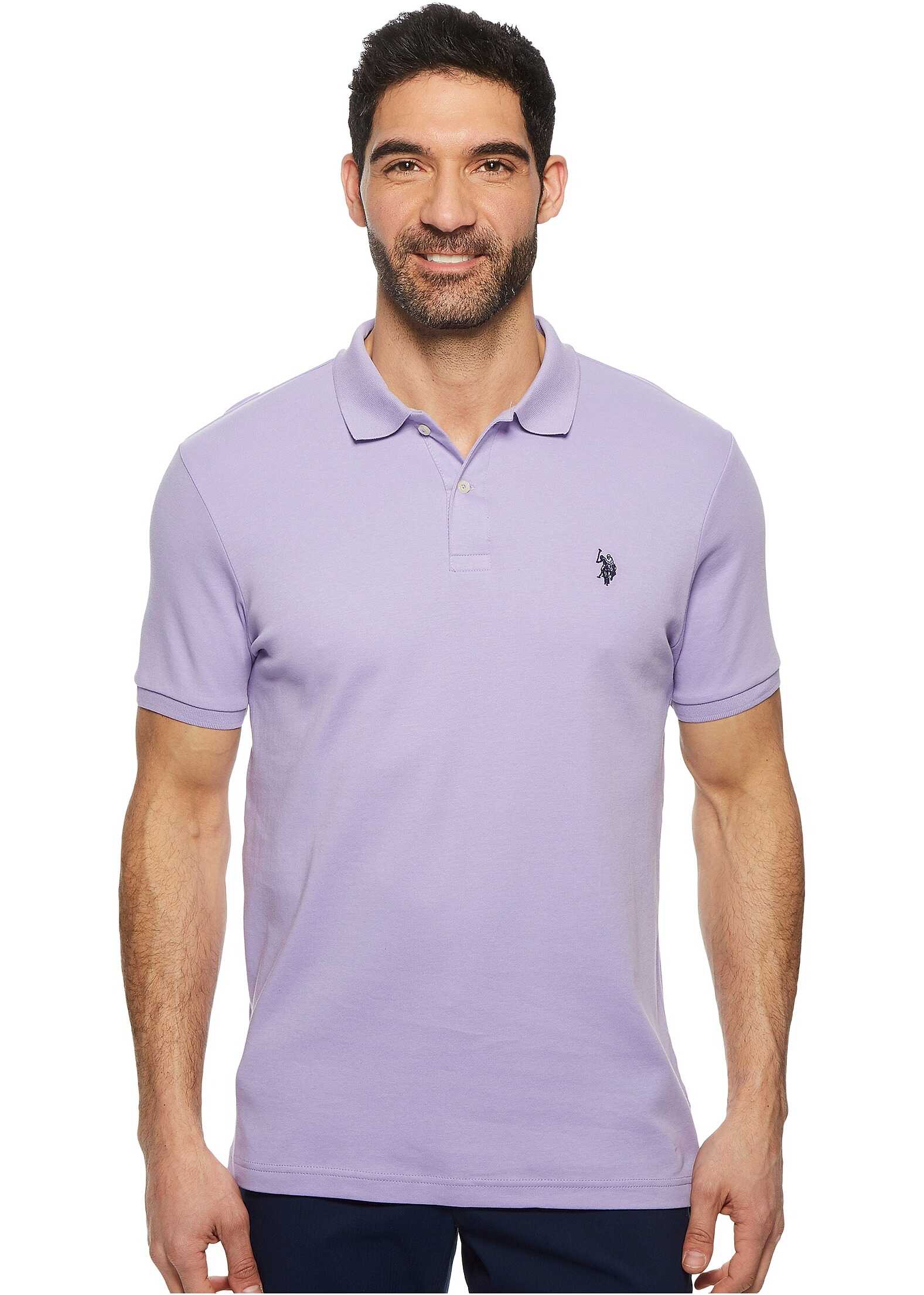 Tricou U.S. POLO ASSN. Solid Interlock Polo Violet Sky