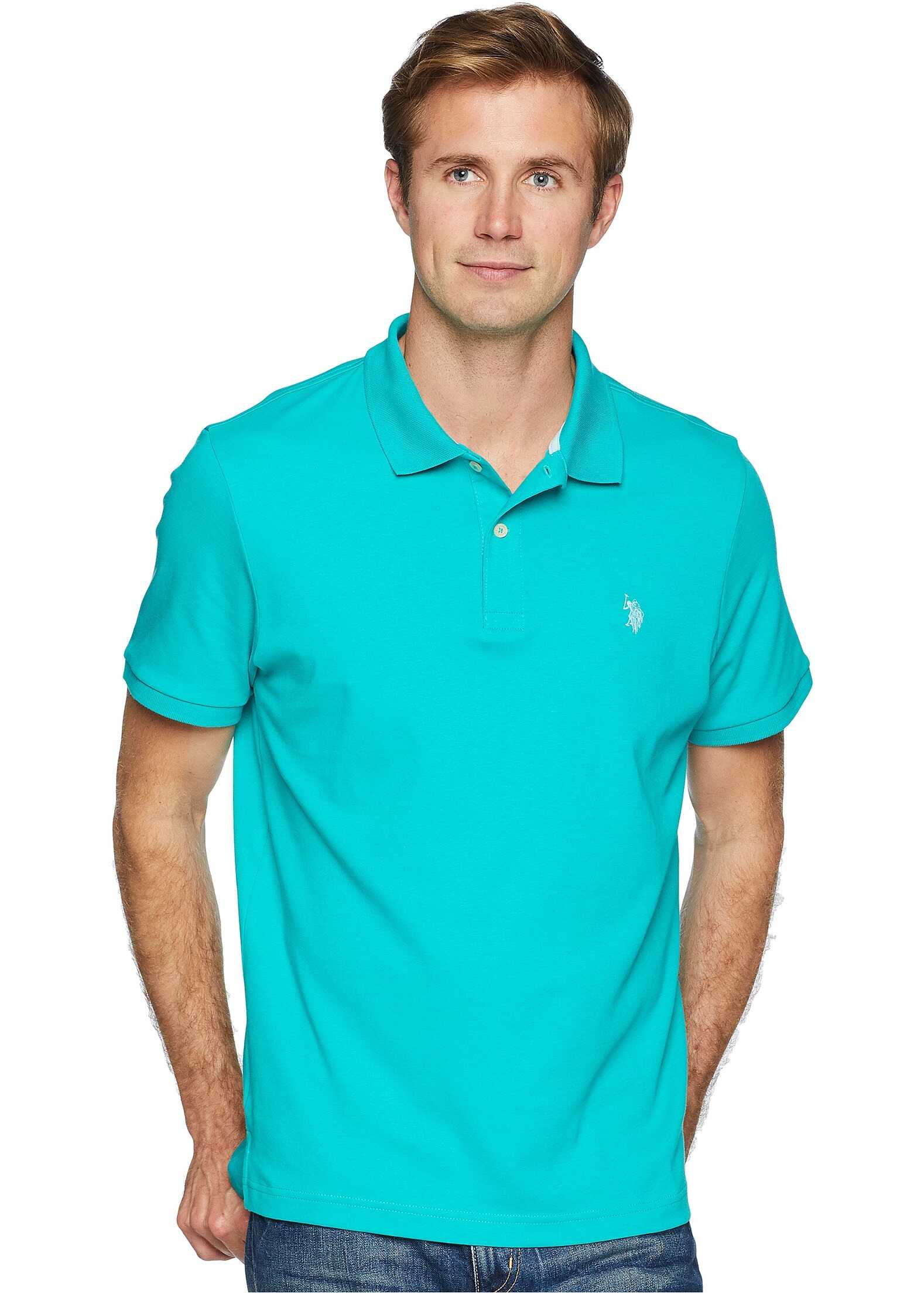 Tricou U.S. POLO ASSN. Solid Interlock Polo Island Jade