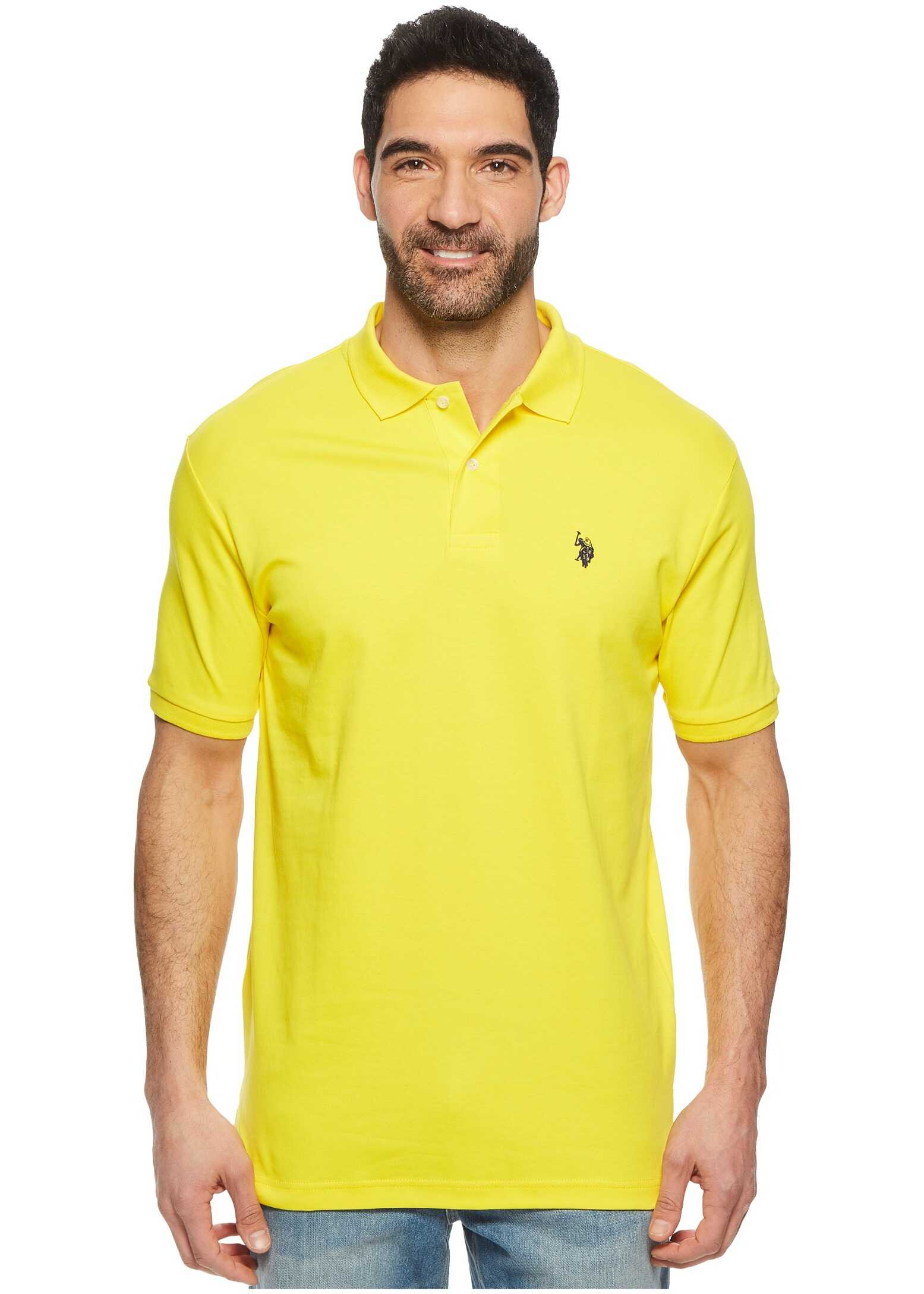 Tricou U.S. POLO ASSN. Solid Interlock Polo Sailing Yellow