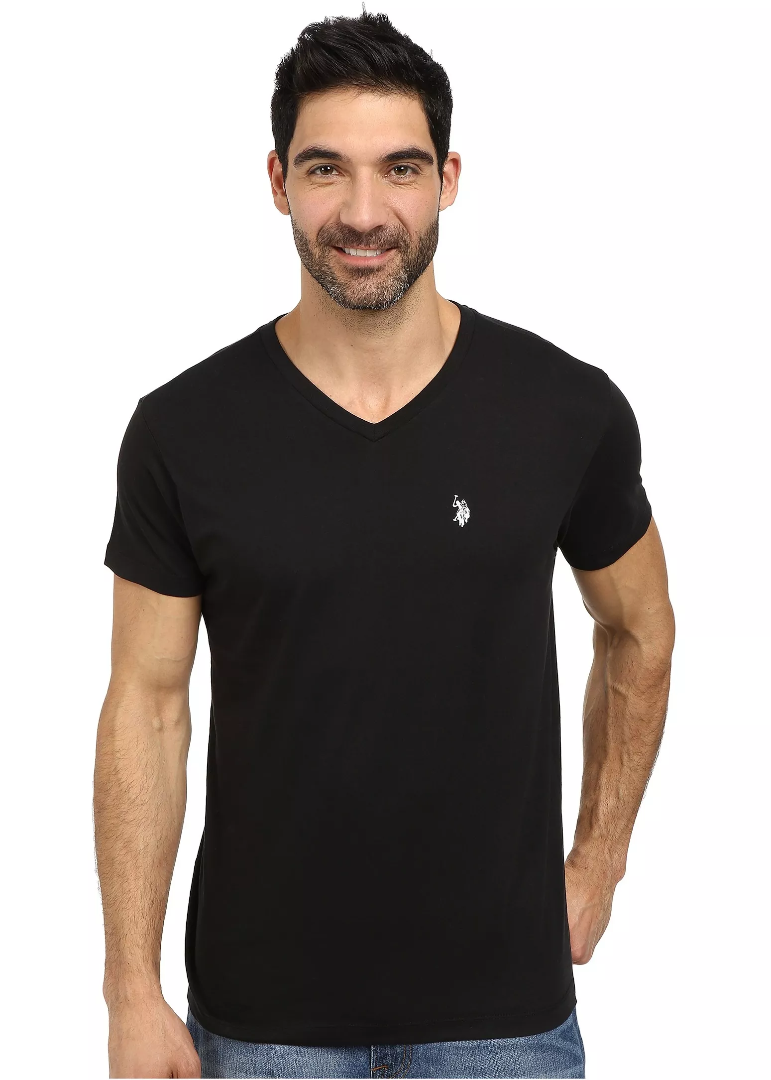 Tricou U.S. POLO ASSN. V-Neck Short Sleeve T-Shirt Black