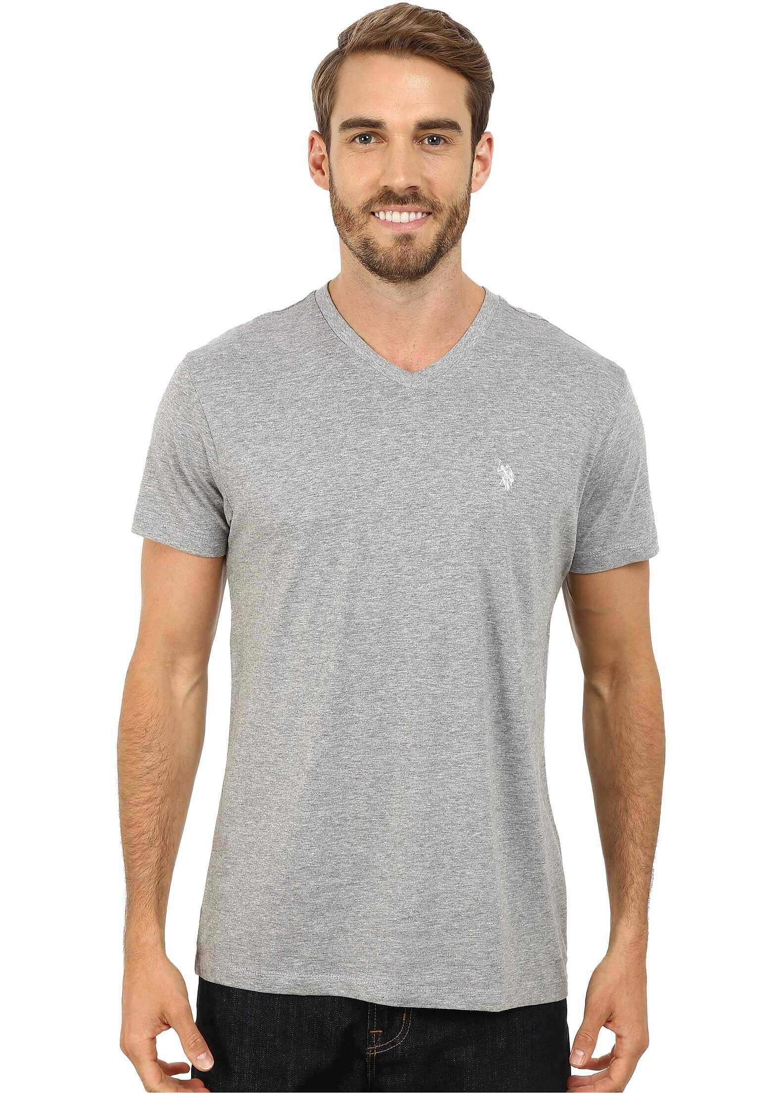 U.S. POLO ASSN. V-Neck Short Sleeve T-Shirt Heather Gray