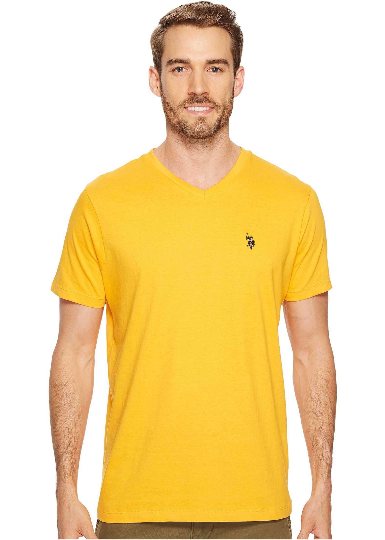 Tricou U.S. POLO ASSN. V-Neck Short Sleeve T-Shirt Golden Corn