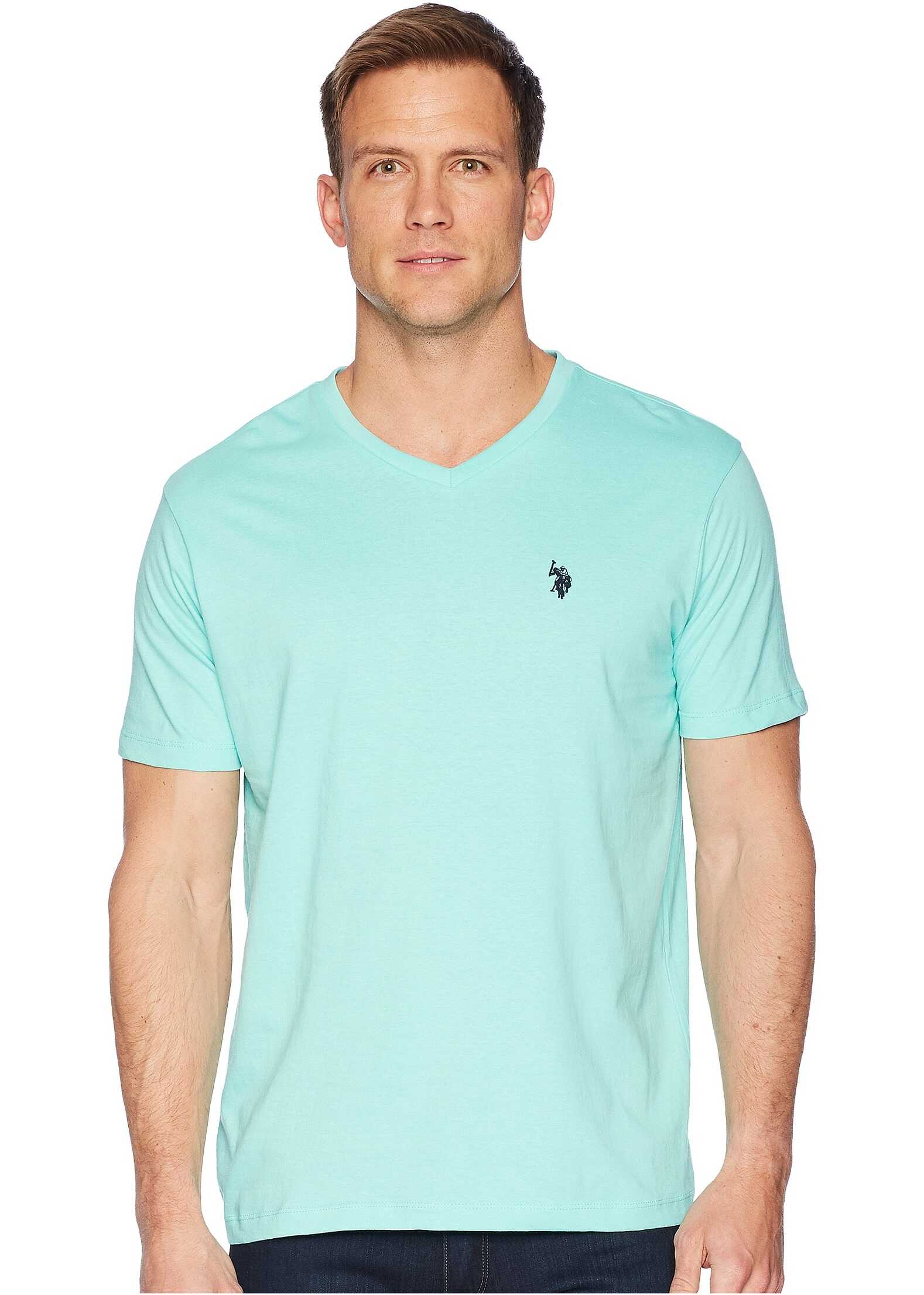 Tricou U.S. POLO ASSN. V-Neck Short Sleeve T-Shirt Fresh Mint